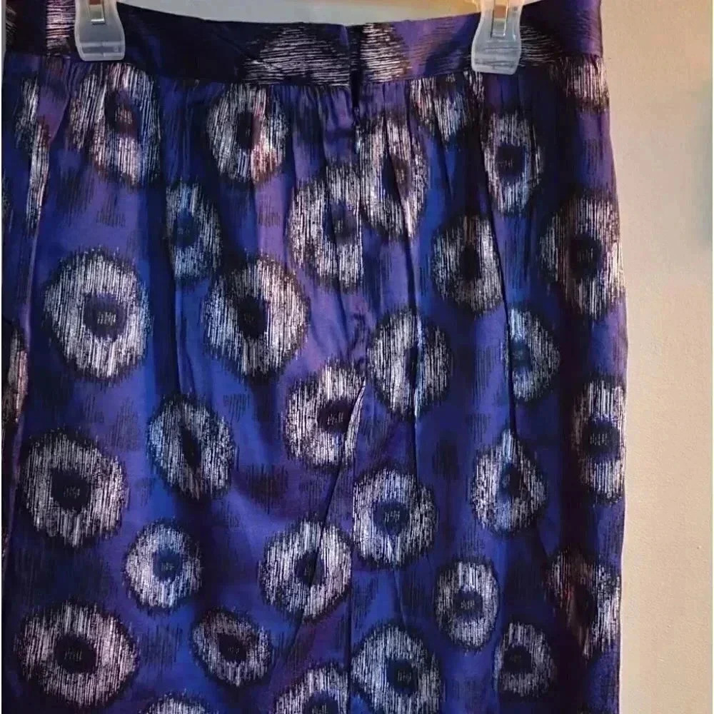 GEORGE size 12 FLared Lined Short  Skirt Navy with Pattern very pretty